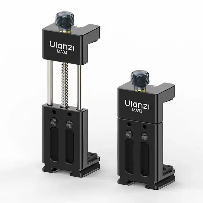 ULANZI MA33 Metal Phone Tripod Mount with Arca Port & 2 Cold Shoes, 360° Adjustable Smartphone Tripod Adapter Cell Phone Stand Holder